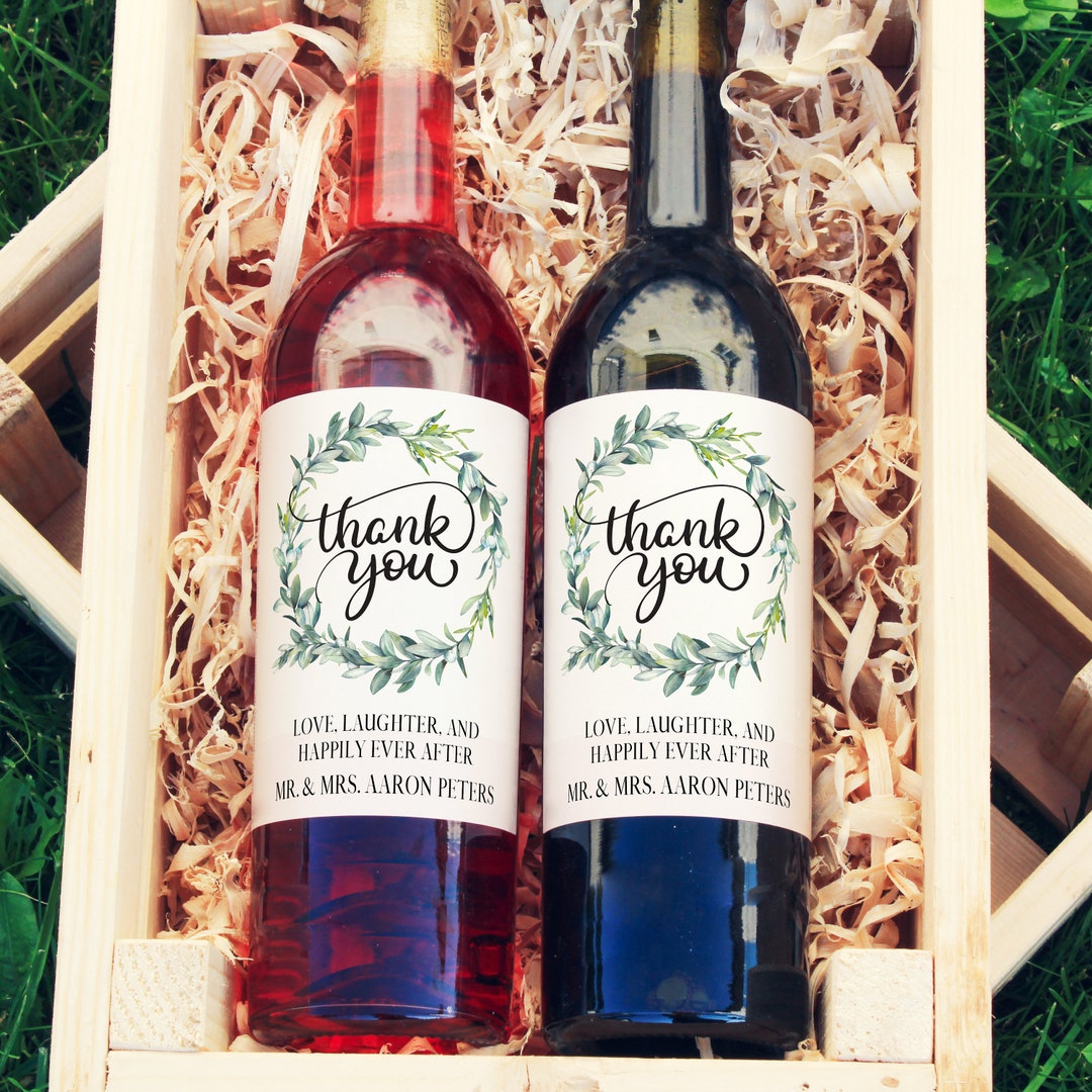 Thank You Wine Labels Thank You Wedding Favor Gift Wedding Wine Label
