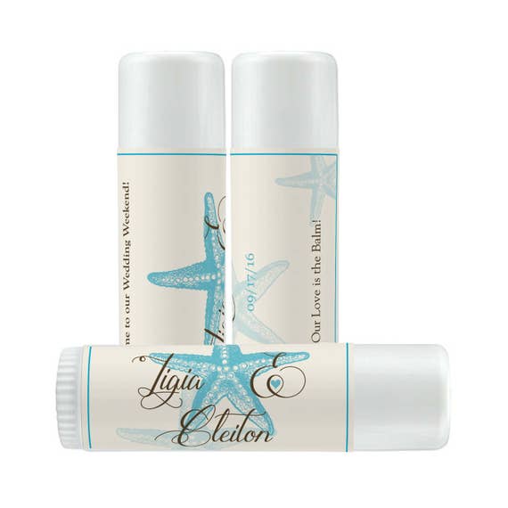Lip Balm Labels - Personalized Lip Balm Labels - Starfish Labels - 1 Sheet of 12 Lip Balm Labels - Custom Lip Balm Labels Il_570xn