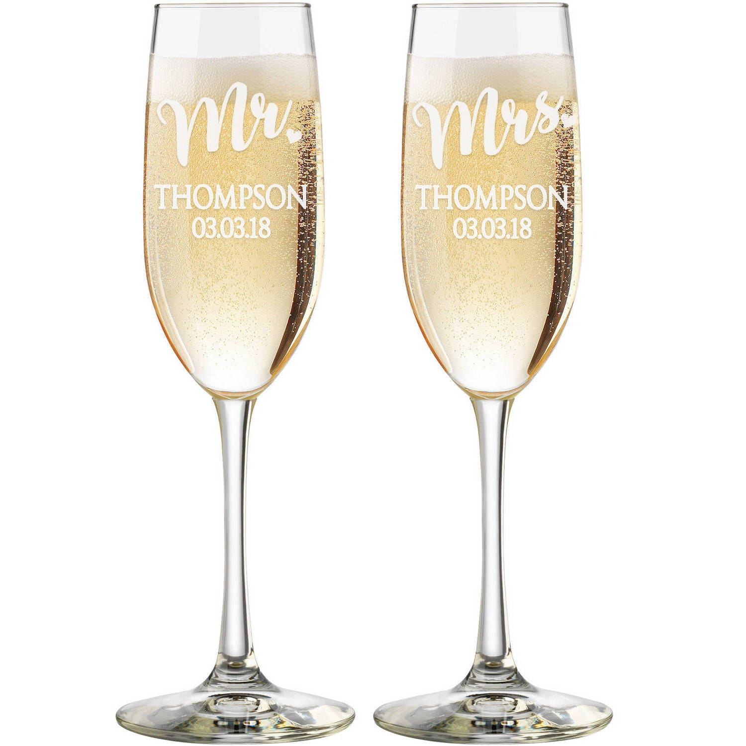 Personalized Wedding Flutes, 2 Toasting Flutes, Engraved Wedding Flute, Mr. Mrs. Toasting Flutes ...