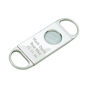Personalized Cigar Cutter Groomsman Gifts Best Man Gift Gift for Dad Cigar Cutters Silver Cigar Cutter image 1