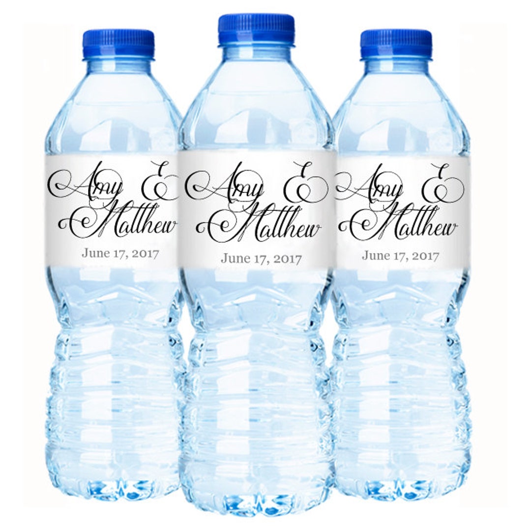 30 Wedding Water Bottle Labels Personalized Water Bottle 