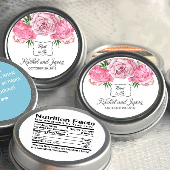 Mint to Be Wedding Favors - Personalized Wedding Mint Tins - Personalized Wedding Favors - Wedding Decor - Floral Pink Il_570xn