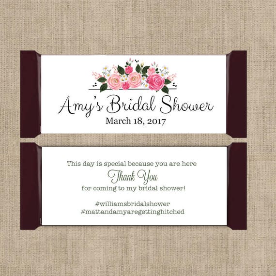 Printed Full Size Candy Bar Hershey's© Chocolate Bar Stickers Bridal