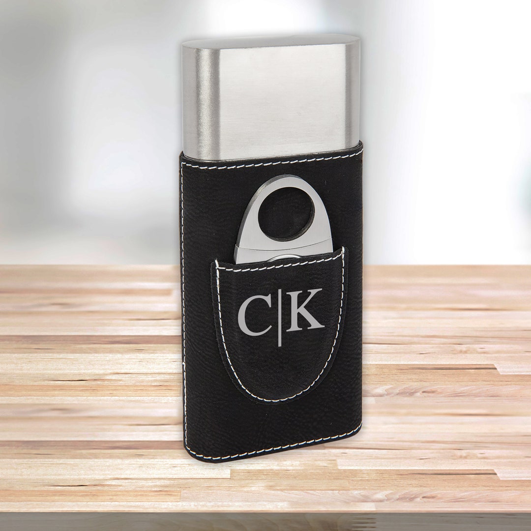Personalized Monogram Cigar Holder Black Cigar Holder Gifts for Dad Gifts for Him Groomsmen ...