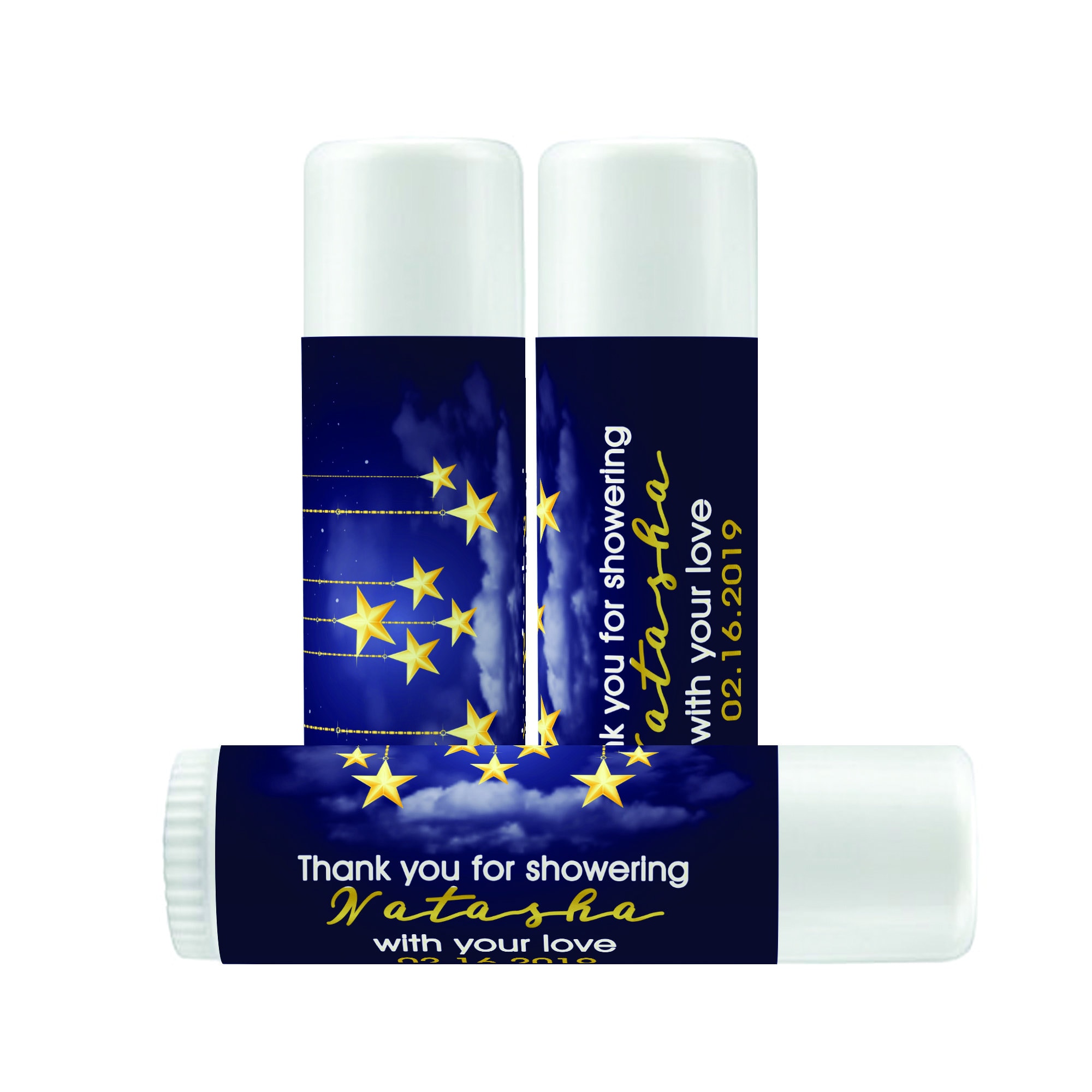 Personalized Stars Baby Shower Lip Balm Labels Baby Shower Etsy