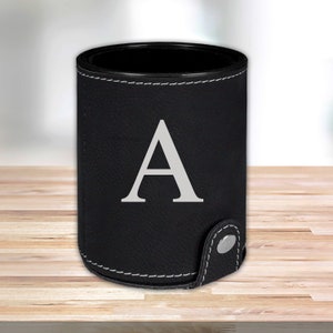 Personalized Leather Dice Cup, Black, Groomsmen Dice Cup, Groomsmen Gifts, Gifts for Dad, Husband Gift, Gifts for Him