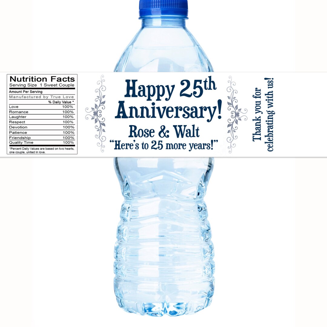 30 Anniversary Water Bottle Labels - Anniversary Decor - Anniversary ...