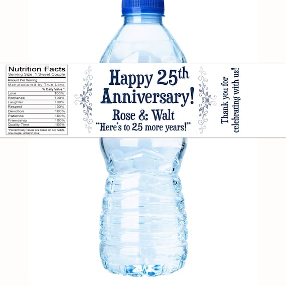 Anniversary Water Bottle Labels Anniversary Decor Anniversary