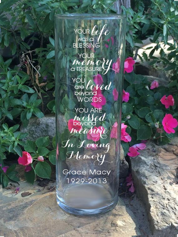 In Loving Memory Memorial Vase In Loving Memory Vase Etsy