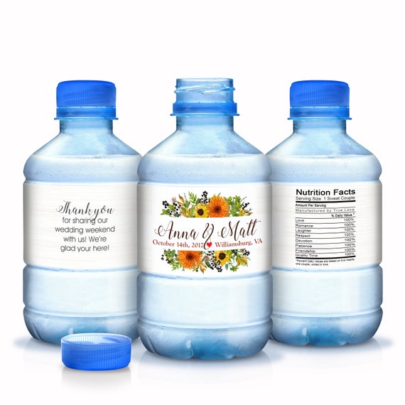 30 Wedding Water Bottle Labels 30 Wedding Water Labels - Etsy