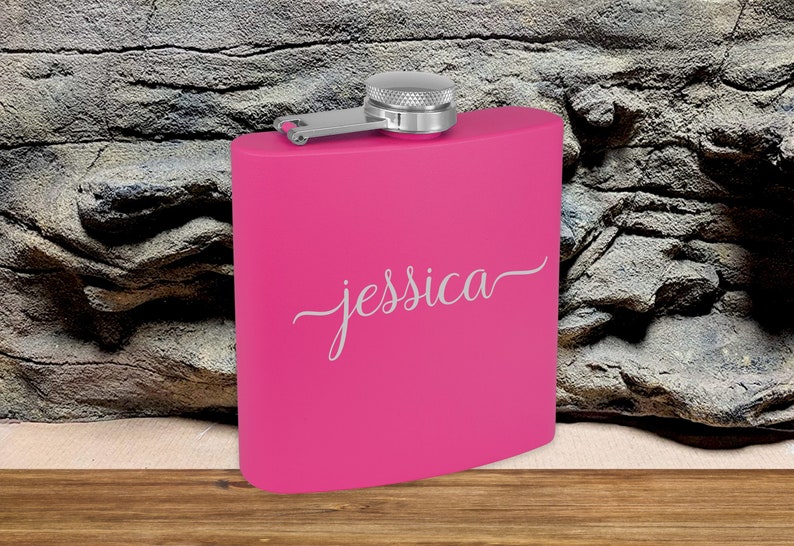 Purple Hip Flask Personalized Bridesmaid Flask Custom Etsy