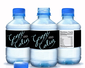 Wedding Water Bottle Labels, Personalized Water Bottle Labels, Waterproof Label, Bridal Shower Labels, Welcome Bags, Script Names Labels