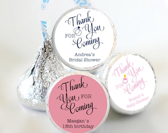 Personalized Candy Stickers - Thank You Favors, Bridal Shower, Wedding