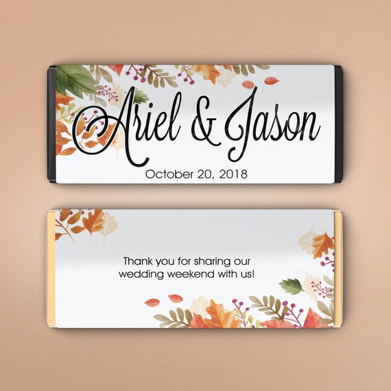 Fall Wedding Favors Candy Bar Wrappers Fall Favors Party Favors