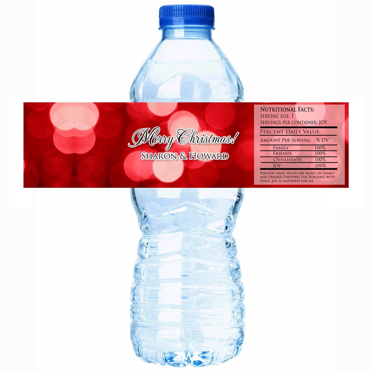 Water bottle labels size