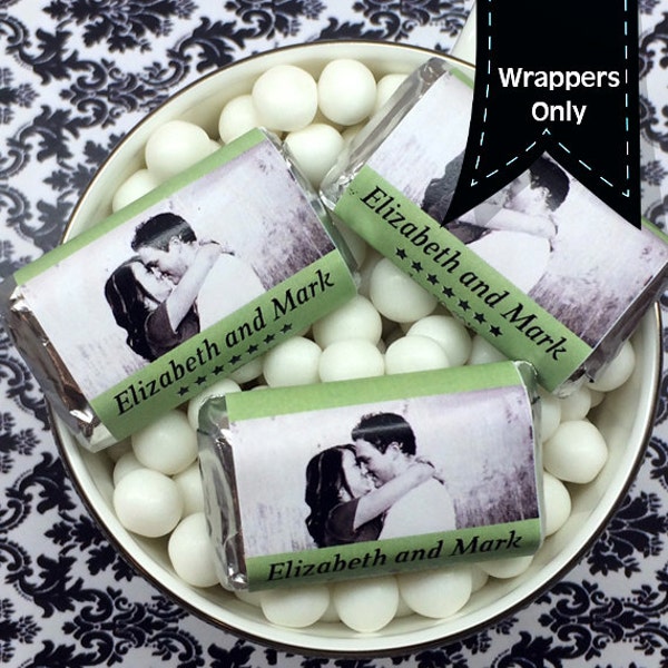 Photo Miniatures Chocolate Wrappers - Wedding Decor - Wedding Mini Wrappers - Miniature Wrapper - Photo Candy Wrappers