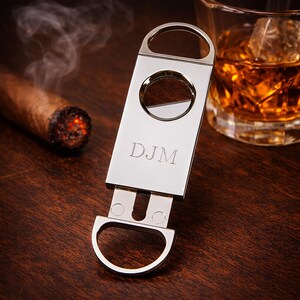 Personalized Cigar Cutter - Groomsman Gifts - Best Man Gift - Gift for Dad - Cigar Cutters - Silver Cigar Cutter - Monogram with Date image 8
