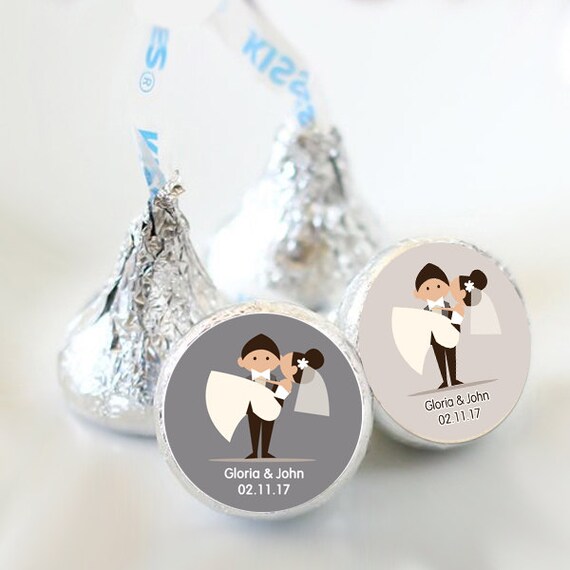 Custom Wedding Kiss® Stickers Hershey Kiss Bridal Shower