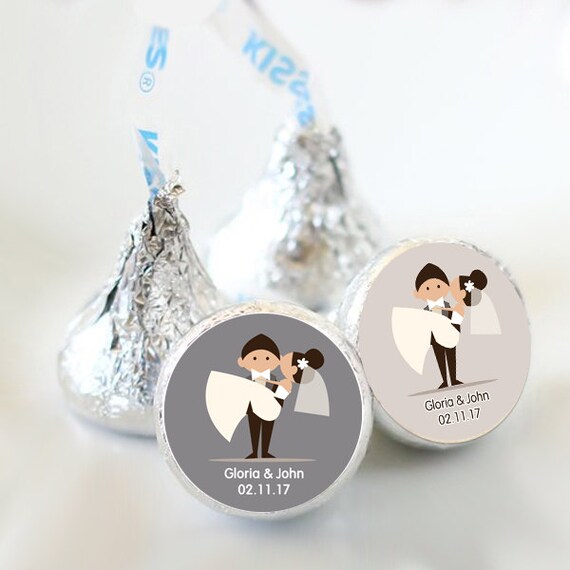 Custom Wedding Kiss® Stickers  Hershey Kiss Bridal Shower