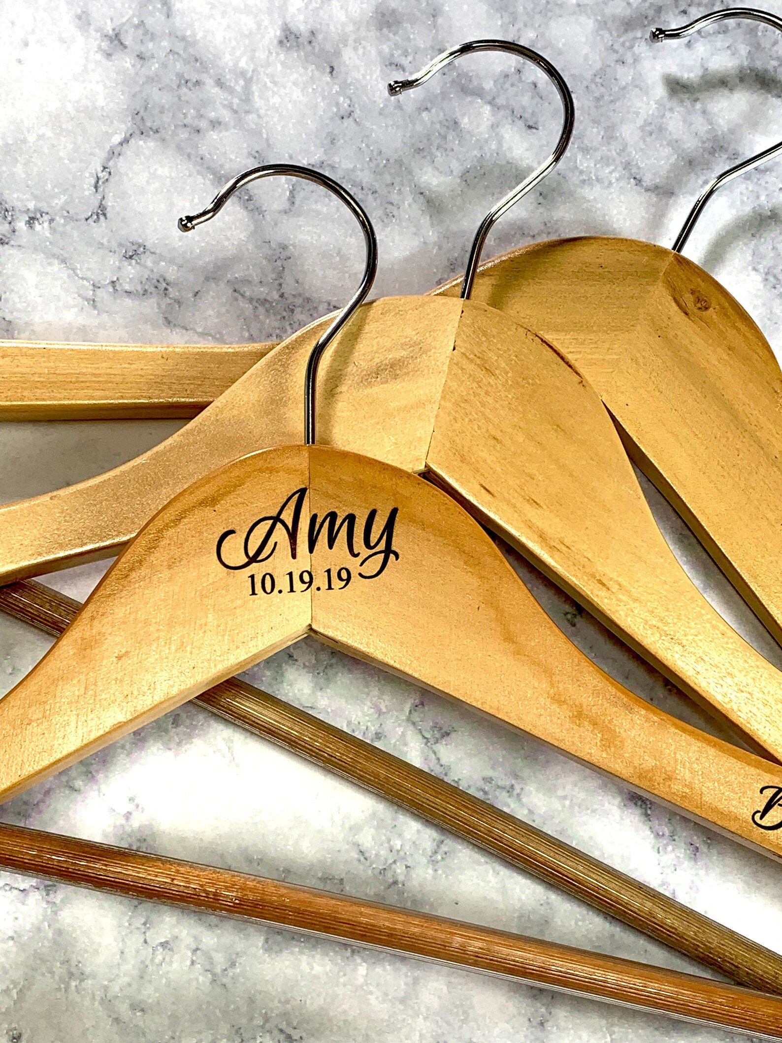 Personalized Bridesmaid Hangers Engraved Wooden Bridal Etsy