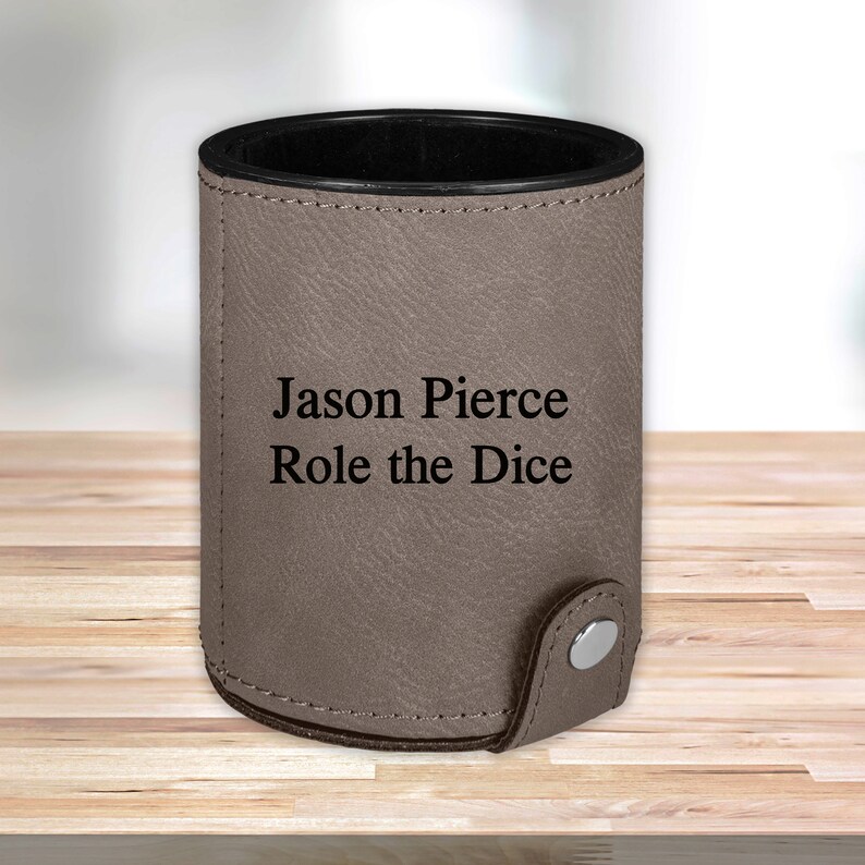 Personalized Leather Dice Cup Gray Groomsmen Dice Cup Etsy