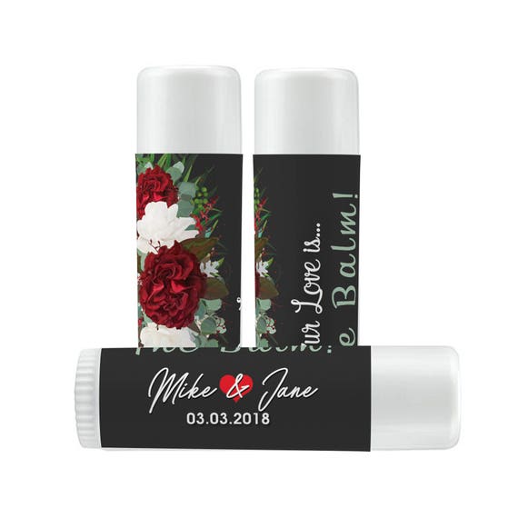 Lip Balm Labels - Personalized Lip Balm Labels - Bridal Shower Lip Balm labels - 1 Sheet of 12 Lip Balm Labels - Rose Lip Balm Labels Il_570xn