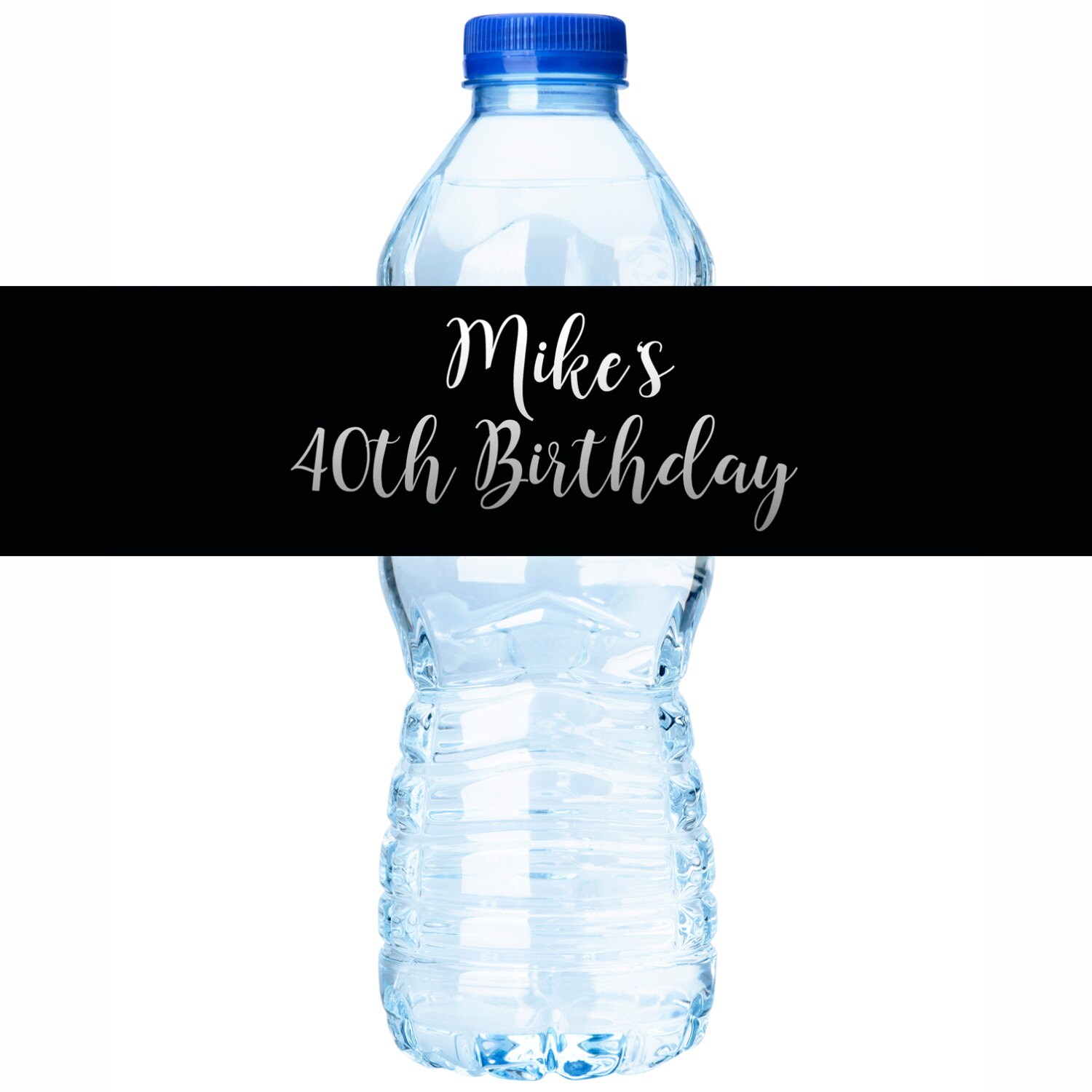 30 Birthday Water Bottle Labels Personalized Bottle Labels Black 