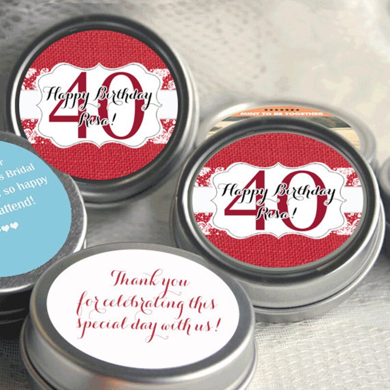 Personalized Milestone Birthday Mints Burlap and Lace Design Etsy