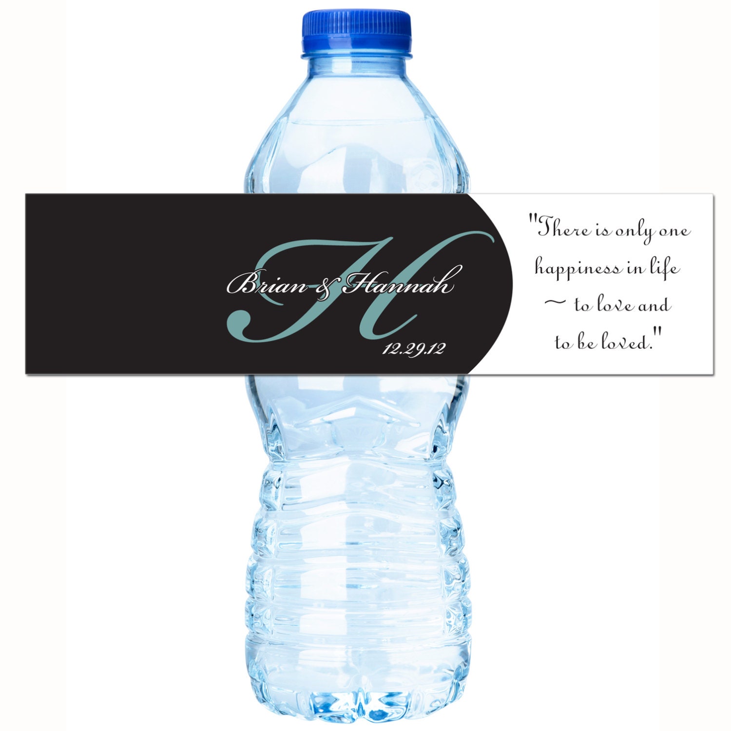 30 Monogram Water Bottle Labels Monogram Wedding Water | Etsy