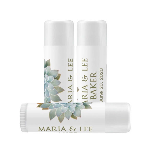 Spring Succulent Botanical Lip Balm Labels - Personalized Lip Balm Labels - Birthday Lip Balm labels - 1 Sheet of 12 Lip Balm Labels Il_570xn