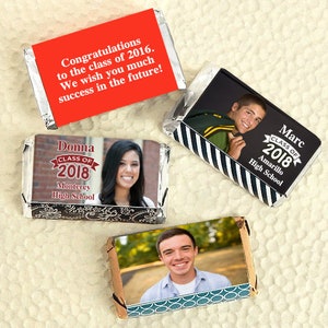 Printed Miniature Candy Bar Stickers  | Small Candy Bar Labels | Graduation Wrappers | more sizes available