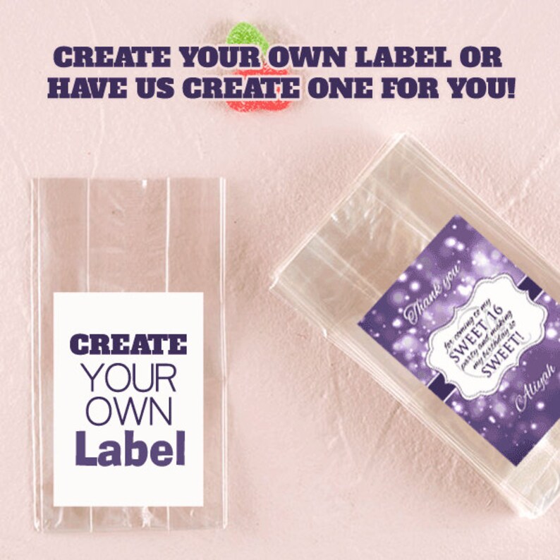 12 Cellophane Bag Labels Gusset Bag Labels Goodie Bag Etsy