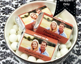 Personalized  Full Color Photo Miniatures Chocolate Wrappers - Wedding Decor - Photo Wedding Favors - Wedding Candy Wrappers