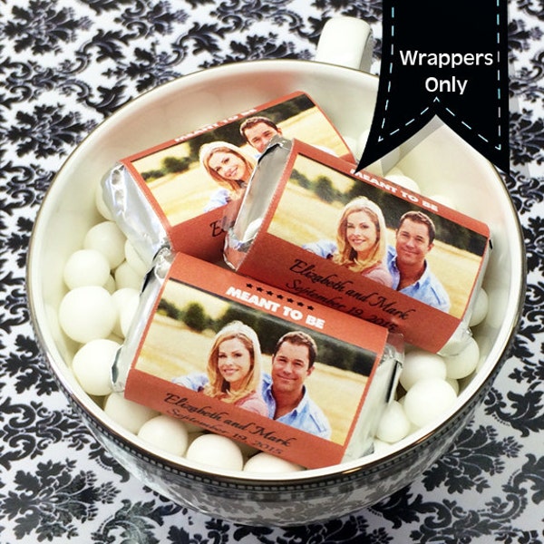 Personalized  Full Color Photo Miniatures Chocolate Wrappers - Wedding Decor - Photo Wedding Favors - Wedding Candy Wrappers