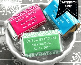 Personalized Miniatures Chocolate Wrappers - Wedding Decor - Wedding Mini Wrappers - Miniature Wrappers