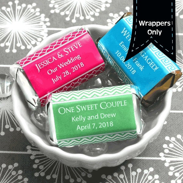 Wedding Favor Hershey Miniature & Nugget Candy Wrappers 1 Sheet Personalized 