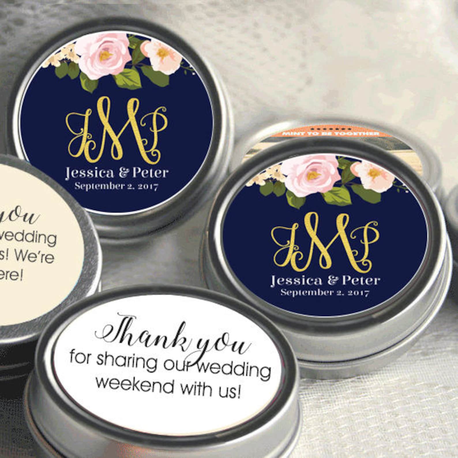 12 Personalized Wedding Mint Tin Favors Wedding Favor Mint Etsy