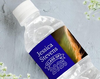 2025 Graduation Water Bottle Labels Custom Graduate Bottled