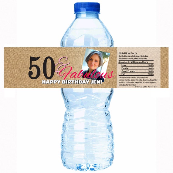 30 50 and Fabulous Photo Birthday Water Bottle Labels Select the quantity you need below in