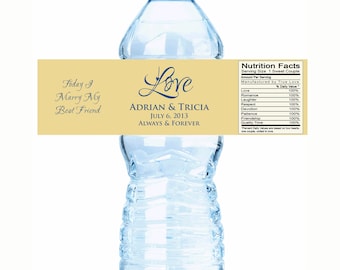30 Love Wedding Water Bottle Labels - Wedding Decor - Love - Wedding bottle labels - wedding stickers, wedding bottle wraps
