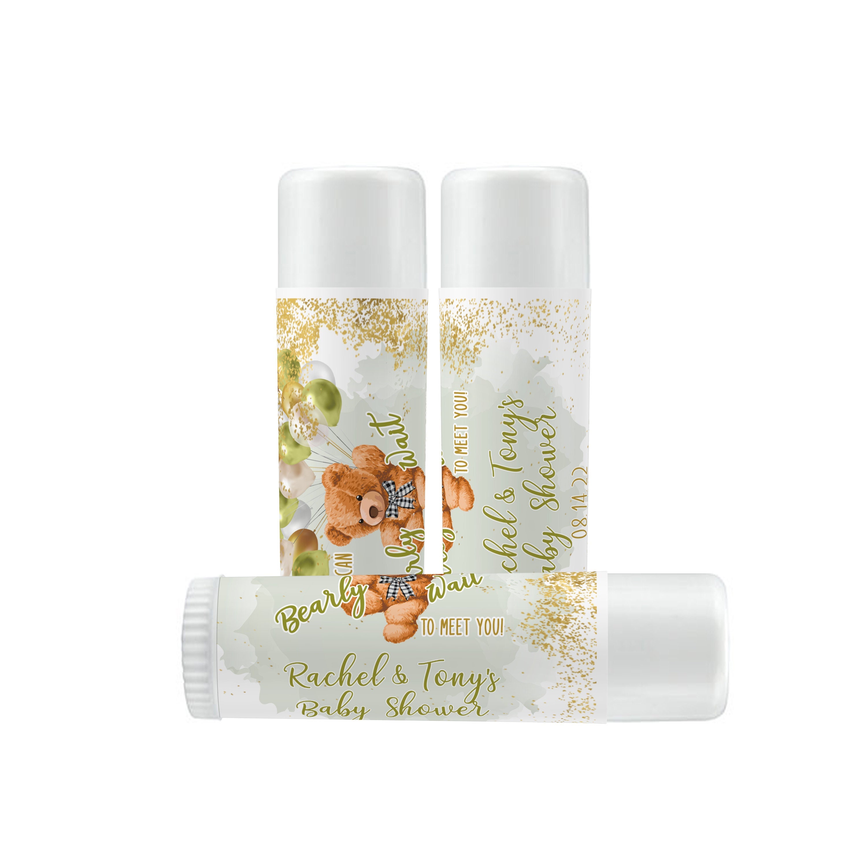 I Can Bearly Wait Baby Shower Lip Balm Labels Personalized - Etsy