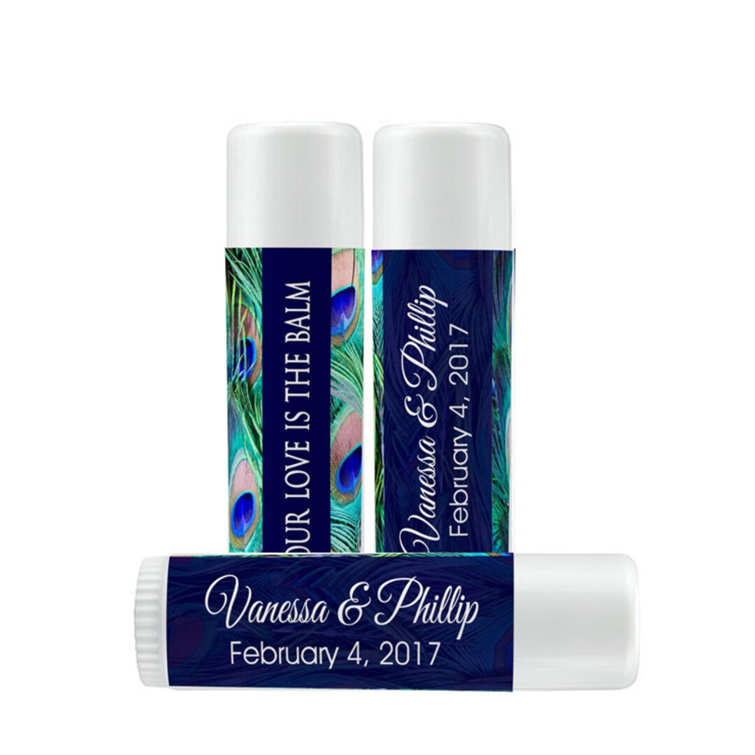 Lip Balm Labels Personalized Lip Balm Labels Peacock Lip Balm Labels 1
