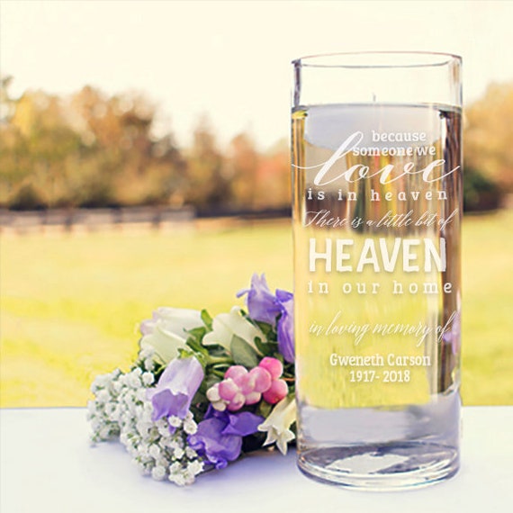 Personalized Memorial Vase In Loving Memory Vase Floating Wedding