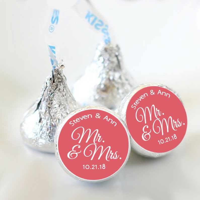 Hershey Kiss® Stickers Wedding Favors Shower Favors Mr & Etsy