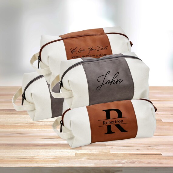 Personalized Shaving Kit | Groomsmen Toiletry Bag | Leather Dopp Kit Gift Wedding Groom Travel Husband Father Brother Boyfriend Fathers Day Il_570xn