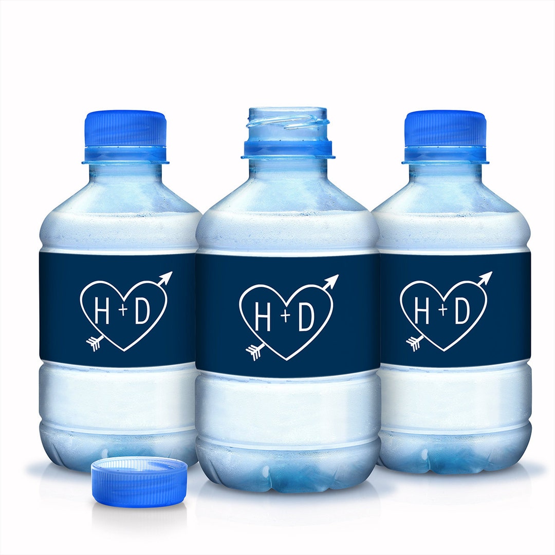30 Monogram Water Bottle Labels Wedding Water Labels Custom Water ...