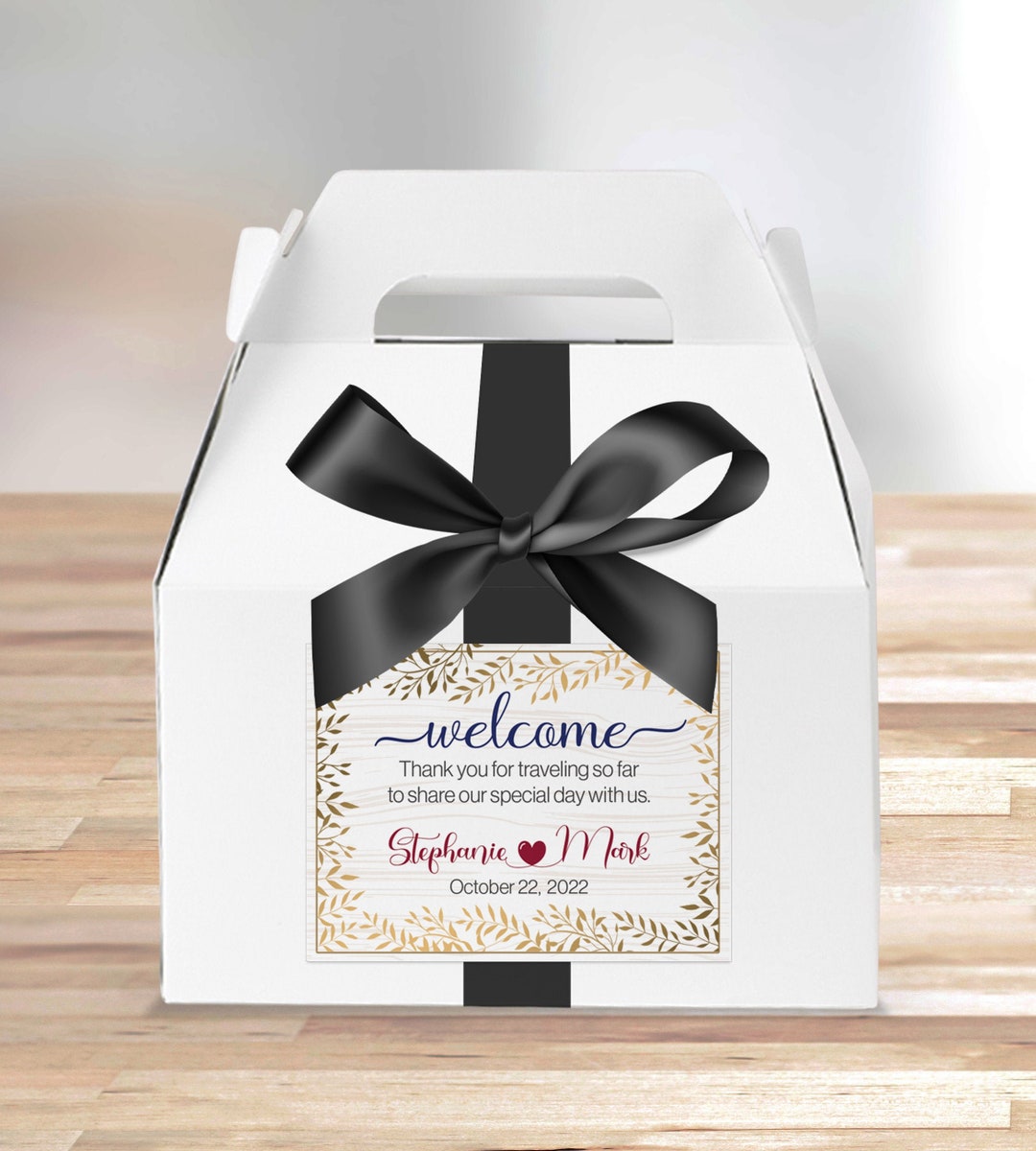 Wedding Welcome Stickers, Welcome Labels, Large Box Labels, Out of Town ...