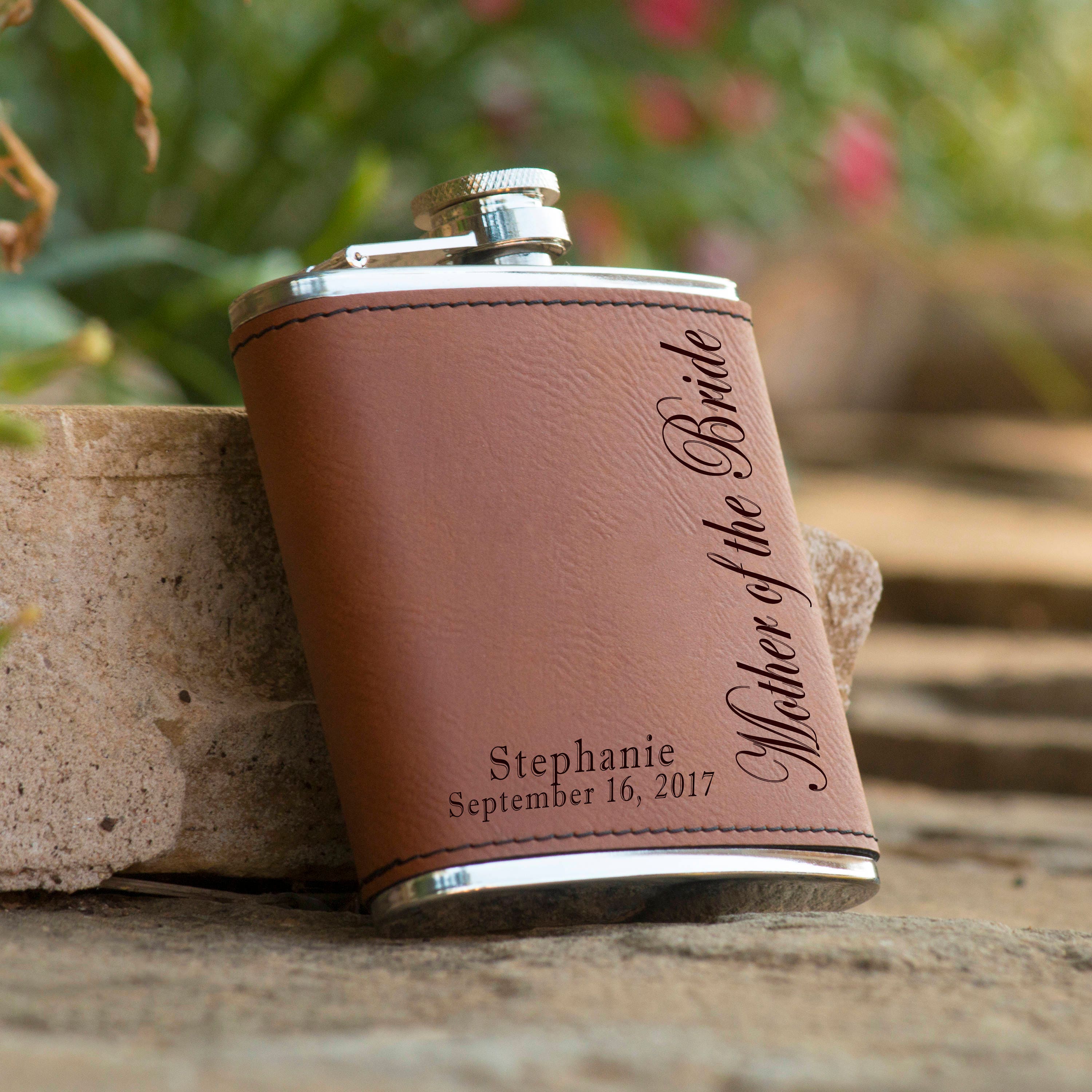 8oz BLACK Mother of the Bride Flask 8oz BLACK Mother of the Bride Flask