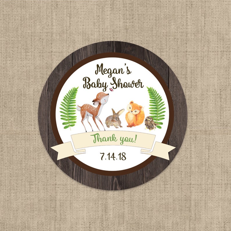 30 Glossy Round Labels Baby Shower Favor Labels Baby Etsy