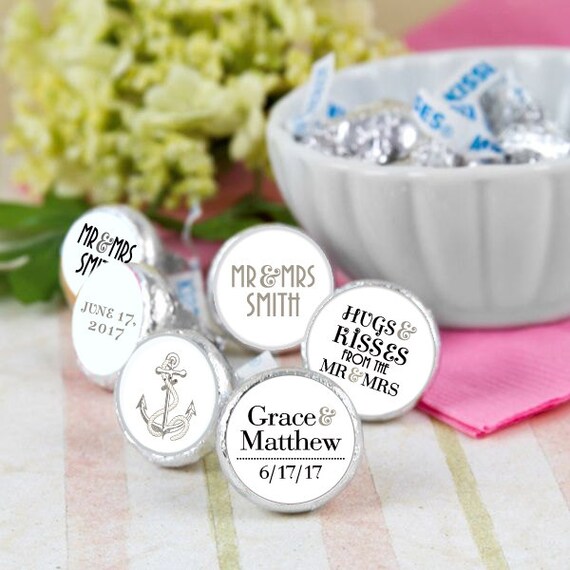 108 Mr & Mrs Stickers Wedding Favors Shower Favors Hershey Kiss Labels 